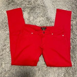 Red low rise jean legging juniors size medium fits like a women’s small